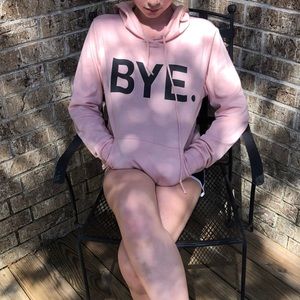 BYE hoodie (pink and black) Rebellious one